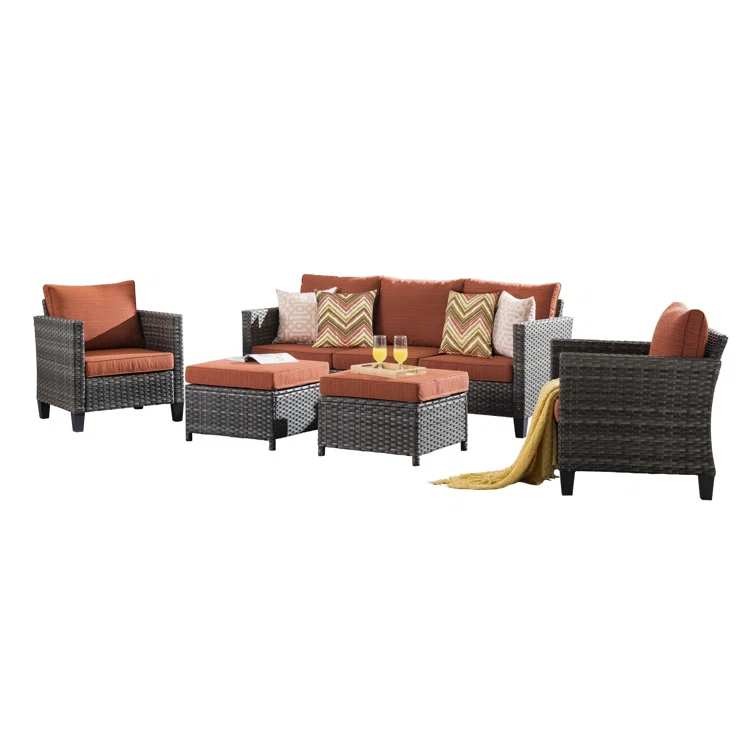 Allcot 5 - Person Outdoor Seating Group with Cushions