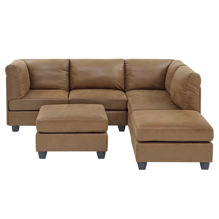 Angelamaria 6 - Piece Faux Leather Sectional