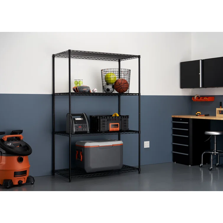 48" W x 24" D x 72" H 4 Tier Wire Shelving