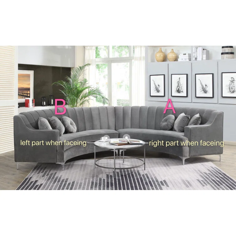 Mcginty 141.34" Wide Velvet Symmetrical Modular Sofa & Chaise