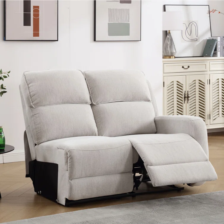 Ibach 3 - Piece Modern and Overstuffed Soft Power Reclining Sectional with Cupholders and Storage
