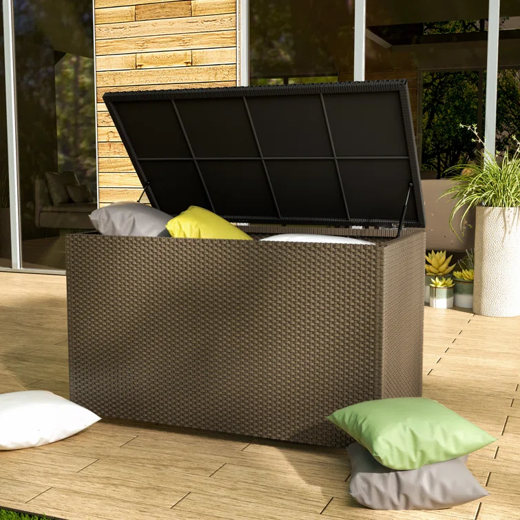 EFURDEN 47'' W 100 Gallons Water Resistant Wicker Deck Box