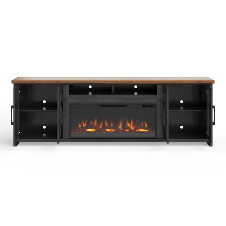 Brixham 97 inch Fireplace TV Stand Console for TVs up to 100 inches, Two-Tone Finish