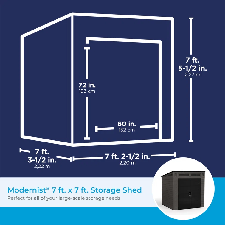 Suncast Modernist 7 ft. W x 7 ft. D Resin Storage Shed