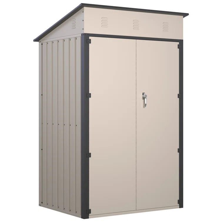 4*3*6 ft Metal Outdoor Storage Shed with Lockable Doors for Home/Backyard/Garden/Lawn Tools