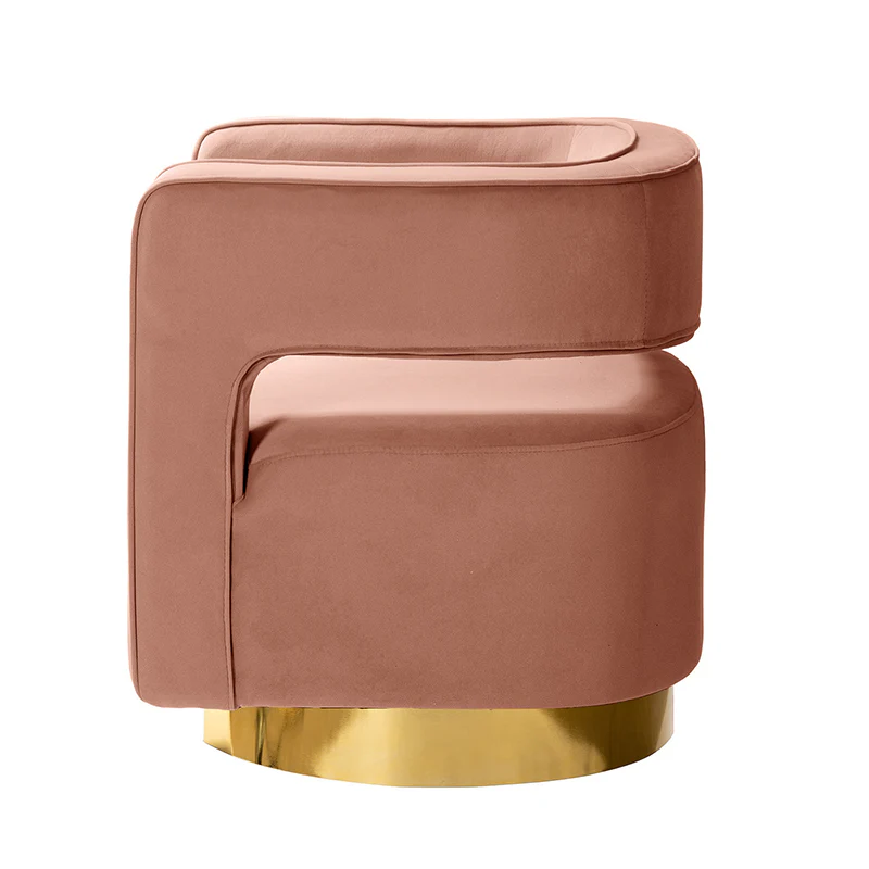 Agata Velvet Swivel Barrel Armchair