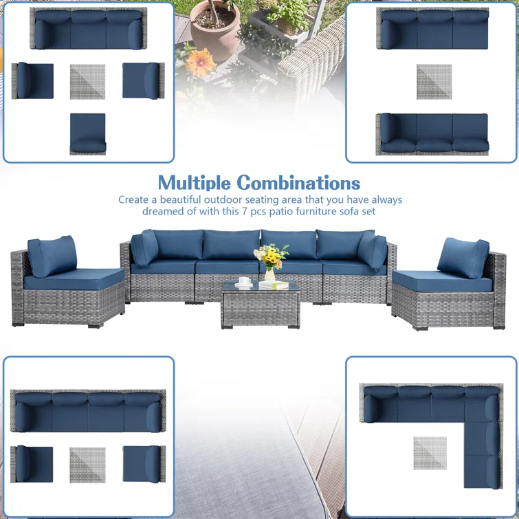 6 - Person Outdoor Seating Group with Cushions