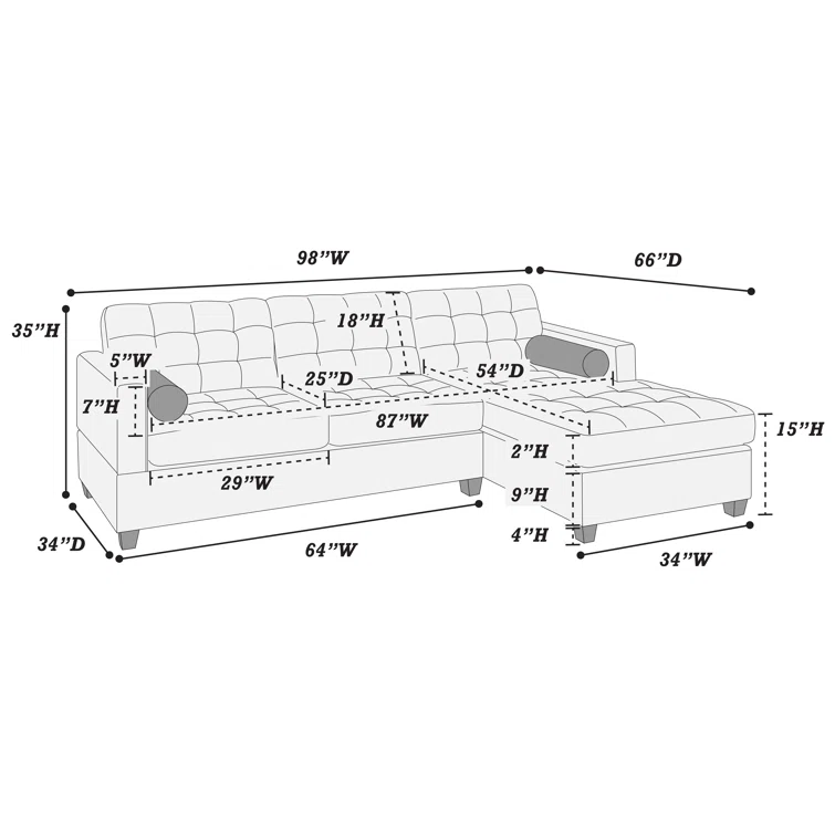 Upper Stanton 2 - Piece Upholstered Sectional