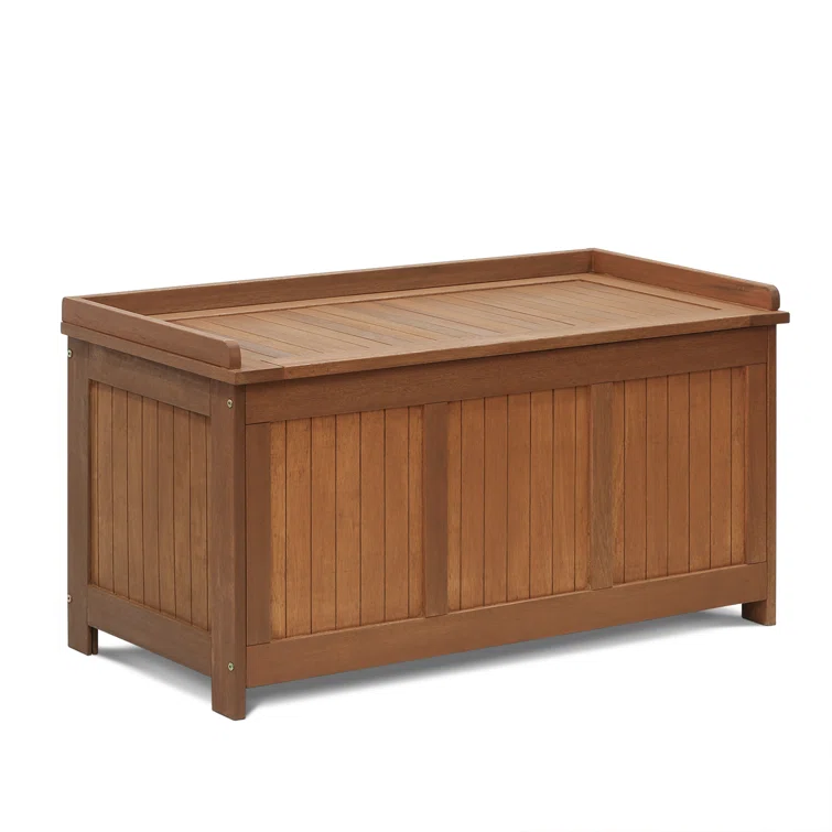Furinno Tioman 44.5'' W 47.33 Gallons Water Resistant Solid Wood Teak Deck Box in Natural