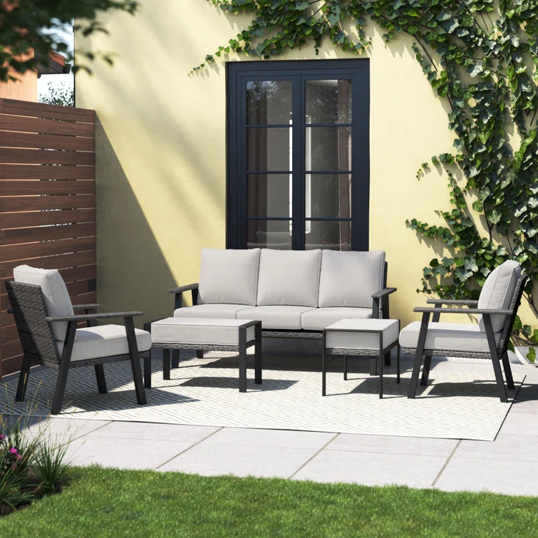 Aisatou 5 - Person Outdoor Seating Group with Cushions