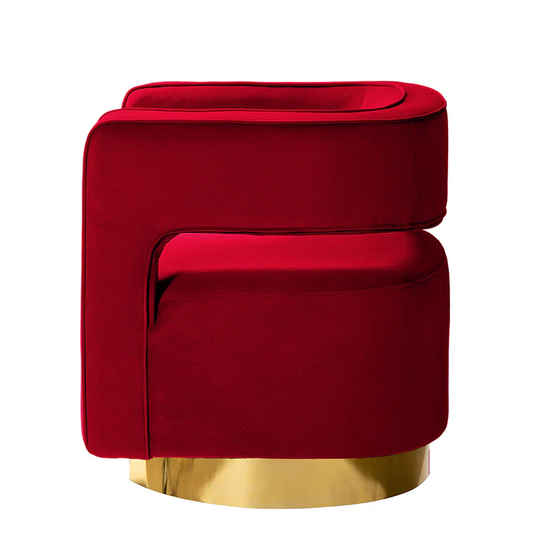 Agata Velvet Swivel Barrel Armchair