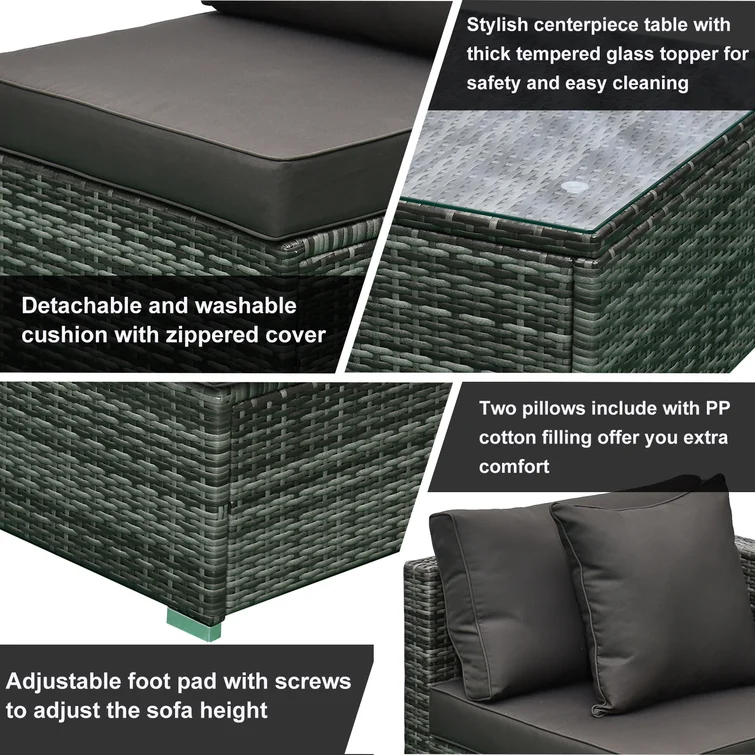 5 - Person Outdoor Seating Group with Cushions