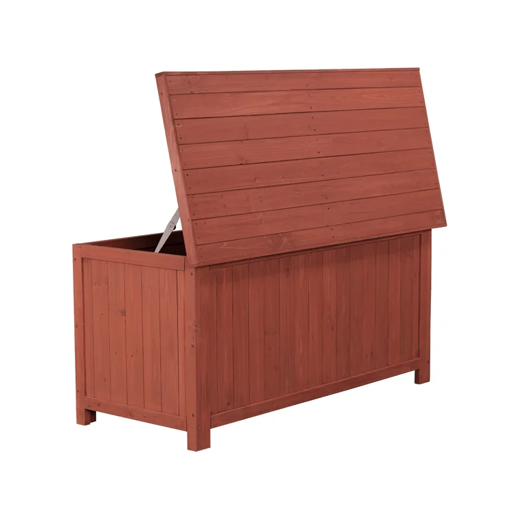 Leisure Season 50'' W 12 Gallons Water Resistant Solid Wood Deck Box in Brown