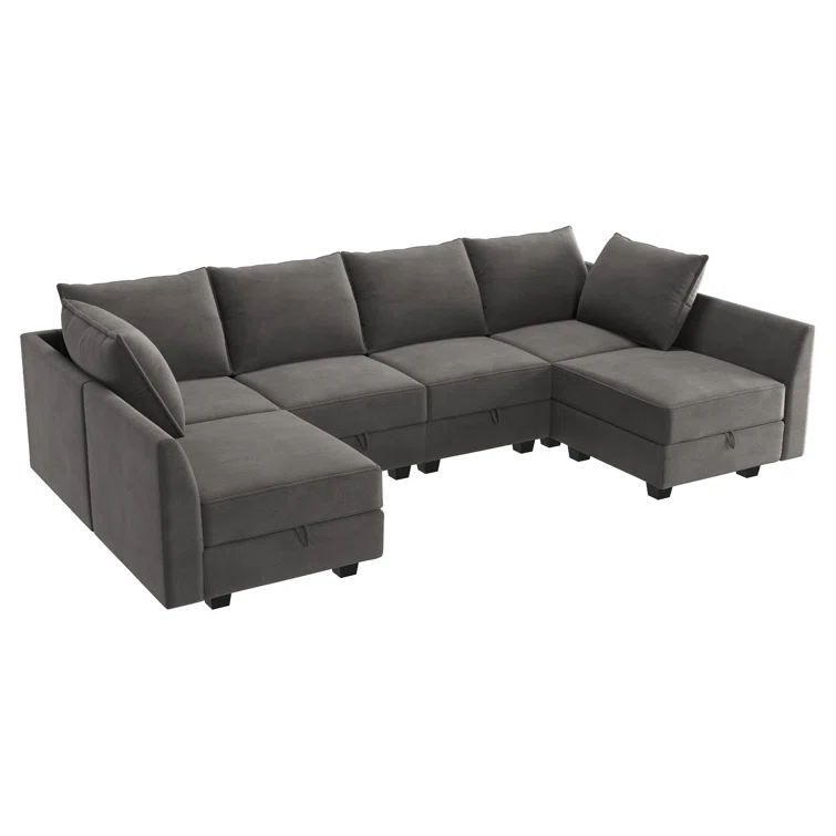 Tremee Modular Sectional Sofa U Shaped Velvet Couch