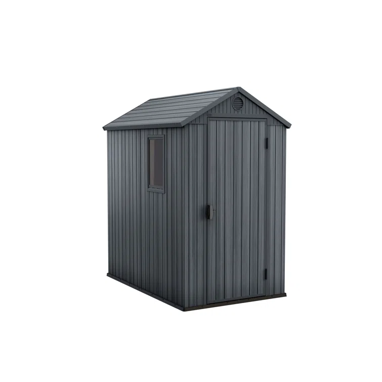 Darwin 4 ft. W x 6 ft. D Durable Resin Outdoor Storage Shed With Floor and Window for Garden Patio Furniture and Tools, Grey