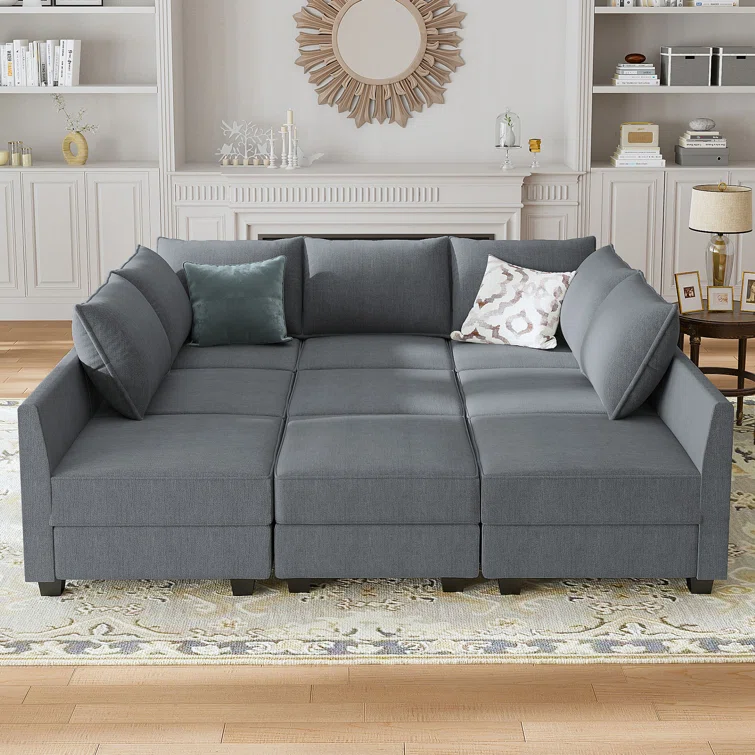 Larchmere Modular Sectional Sofa U Shaped Sofa Couch With Storage Ottoman