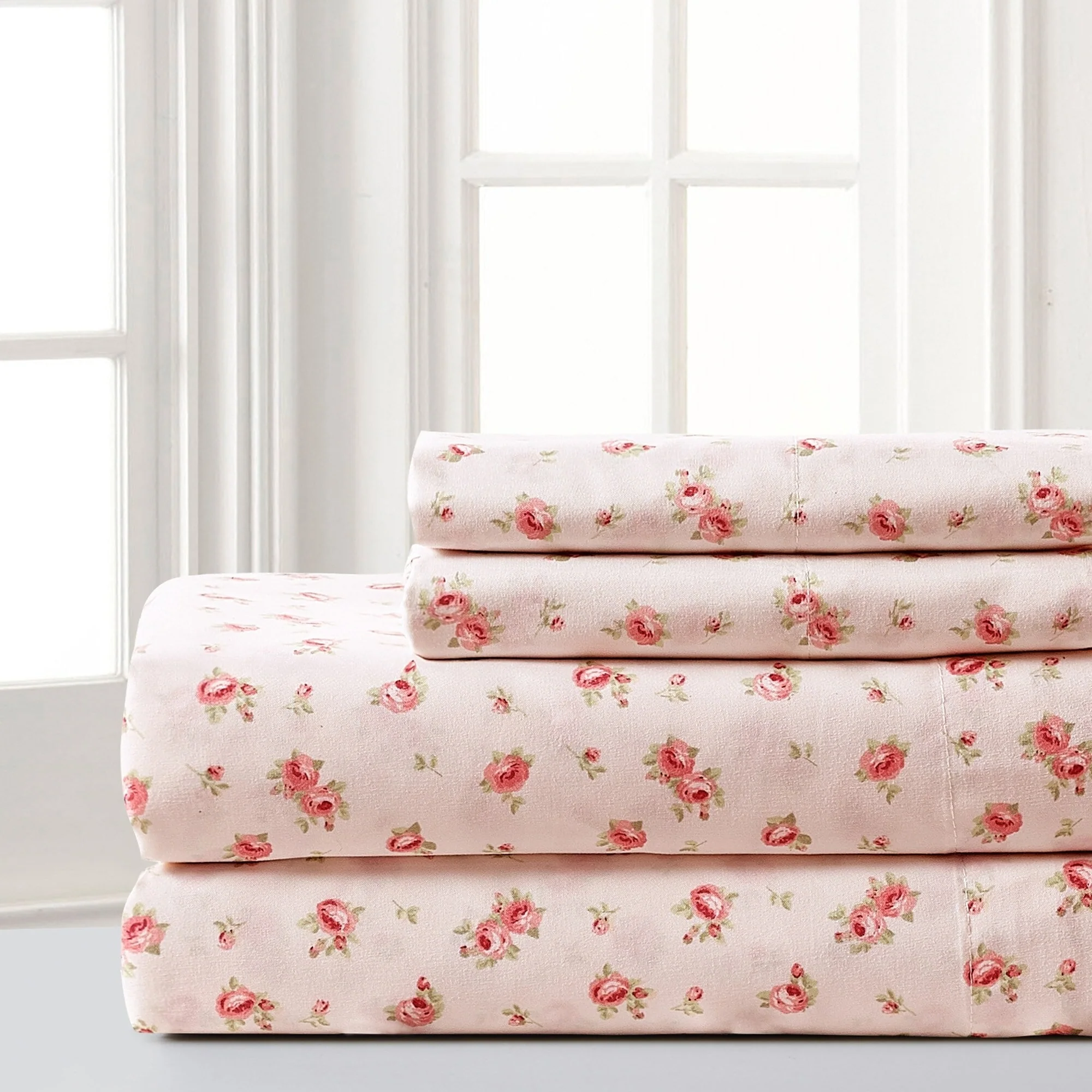 Modern Threads Sweet Rose Printed 4-piece Bed Sheet Set