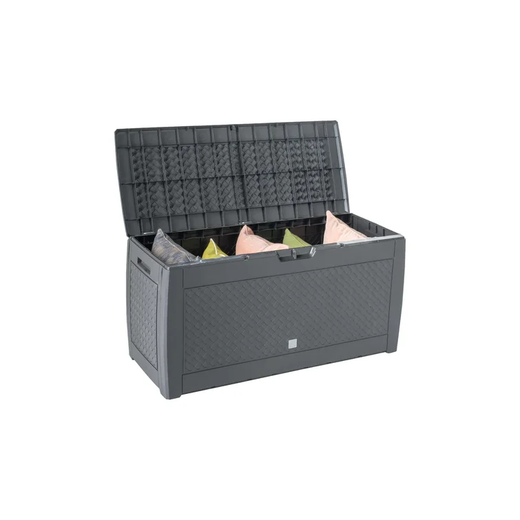 Alfresco Home 47'' W 82 Gallons Water Resistant Resin Lockable Deck Box with Wheels in Gray