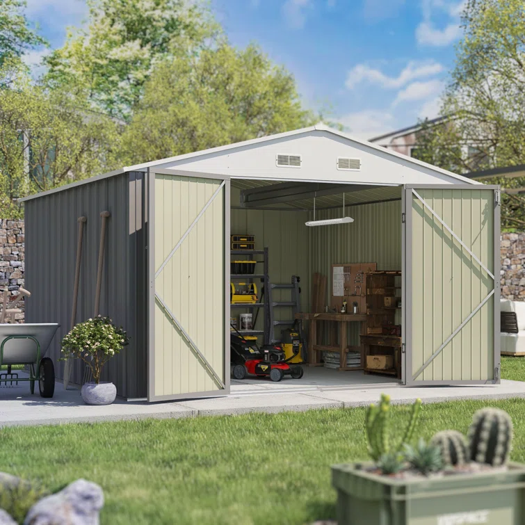 10 ft. W x 10 ft. D Metal Storage Shed