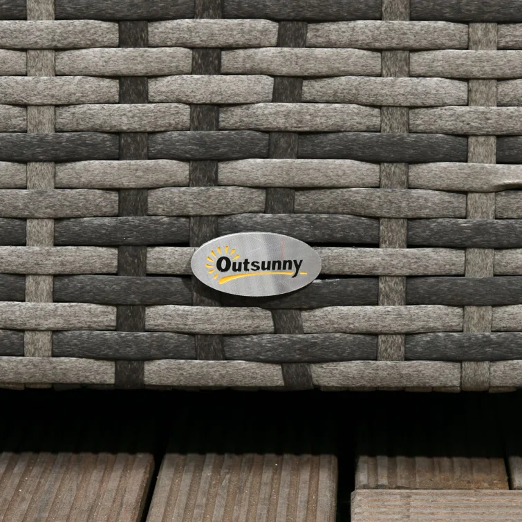 Outsunny 113 Gallon Water Resistant Wicker Deck Box