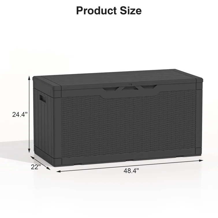 100 Gallons Water Resistant Resin Lockable Deck Box