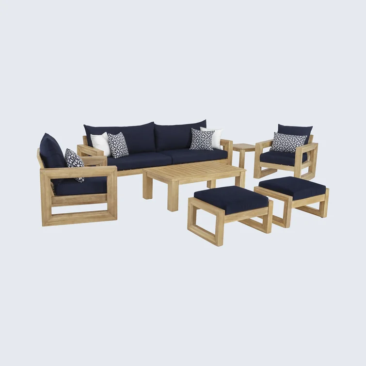 Sehrish 8 Piece Sunbrella Sofa Seating Group with Cushions