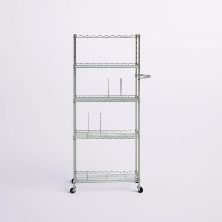 24'' W Steel Height -Adjustable Shelving Unit with Wheels