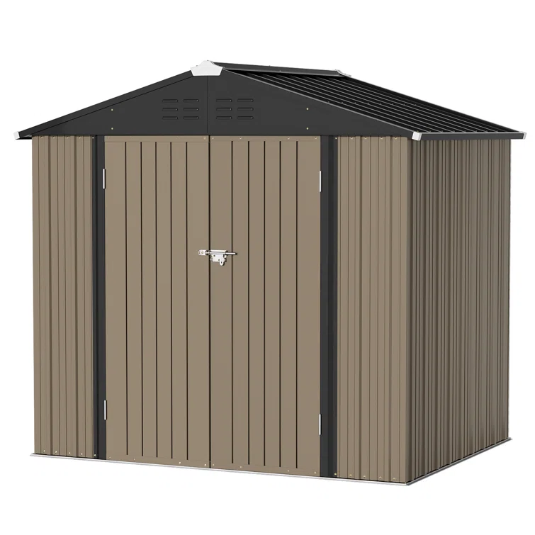 Outdoor 8 ft. W x 6 ft. D Metal Storage Shed
