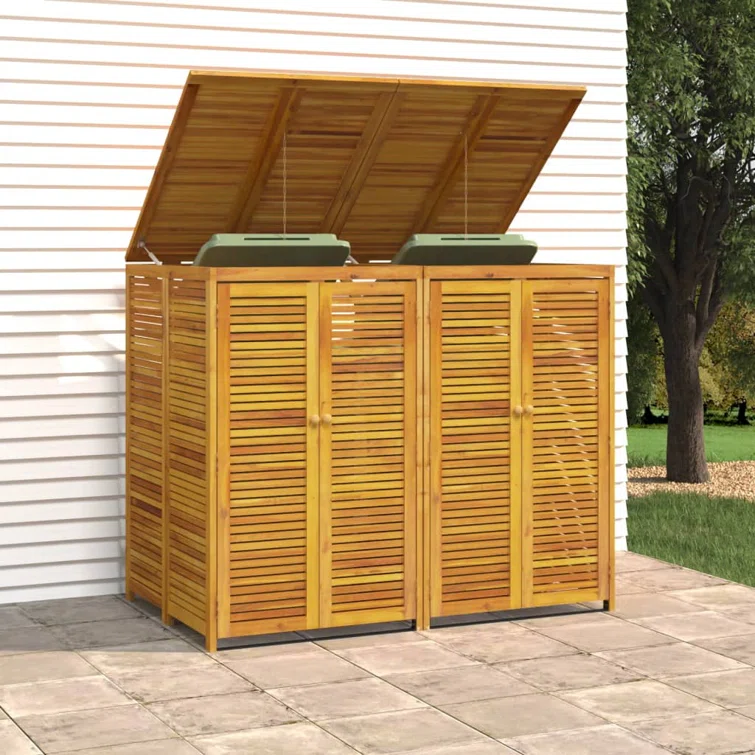 4 ft. 7 in. W x 2 ft. 11in. D Solid Wood Garbage Shed