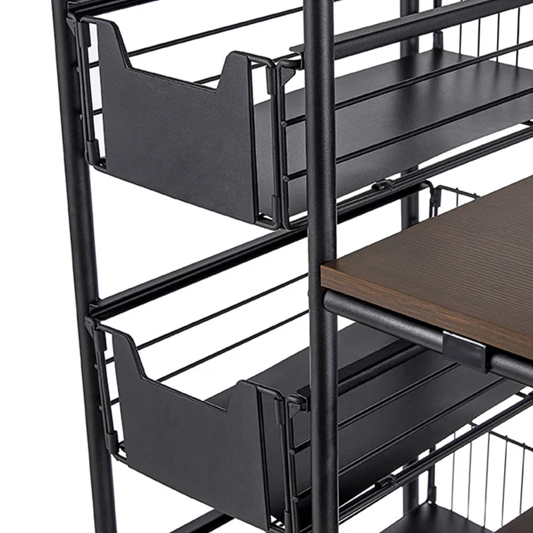 45" H X 28" W X 14" D Kitchen Freestanding Storage Rack with Wheel