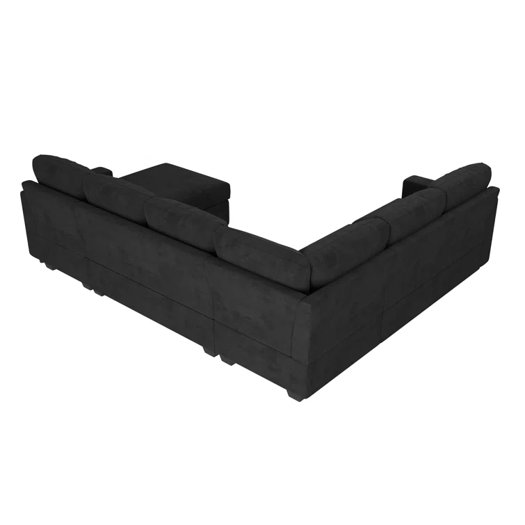 U-Shaped Sectional Sofa Bed Pull Out Sleeper Couch With Storage Chaise