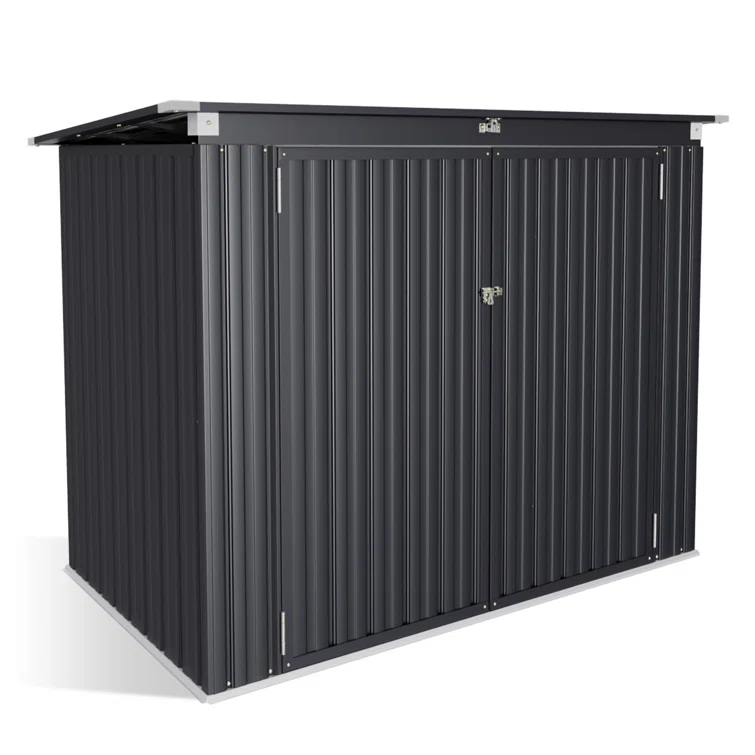 Storage Shed 3.3 X 5.6 Ft Metal Trash Shed Waterproof Outside Storage