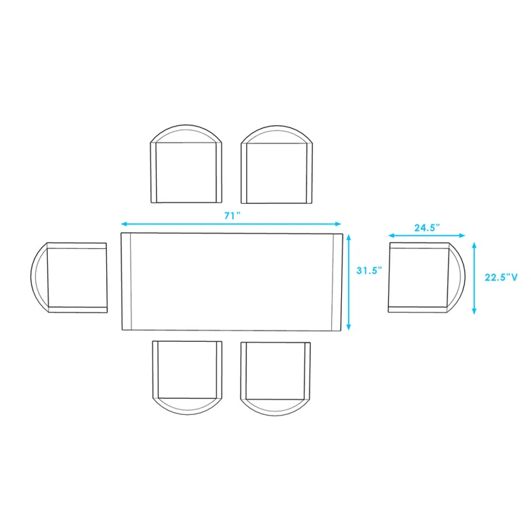6 - Person Rectangular Outdoor Dining Set