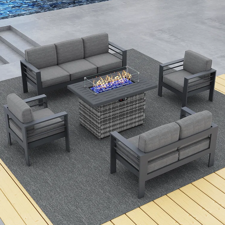 Searl 7 - Person Outdoor Seating Group with Cushions