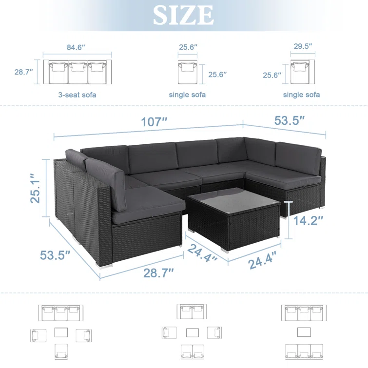 6 - Person Outdoor Seating Group with Cushions