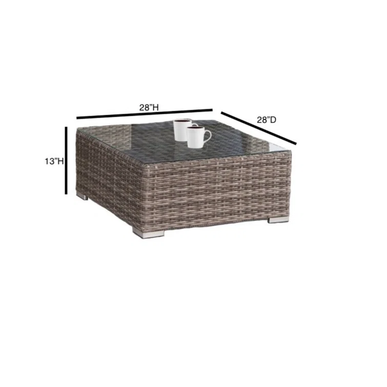 Lazaro Rattan Wicker Fully Assembled 6 - Person Seating Group with Sunbrella Cushions