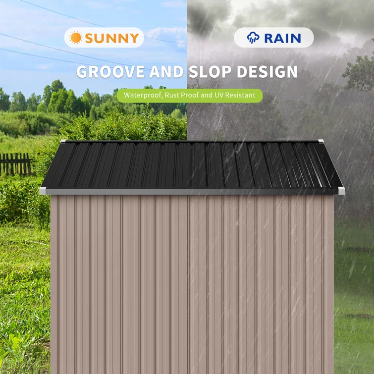 8 ft. W x 6 ft. D Galvanized Steel Lean-To Storage Shed