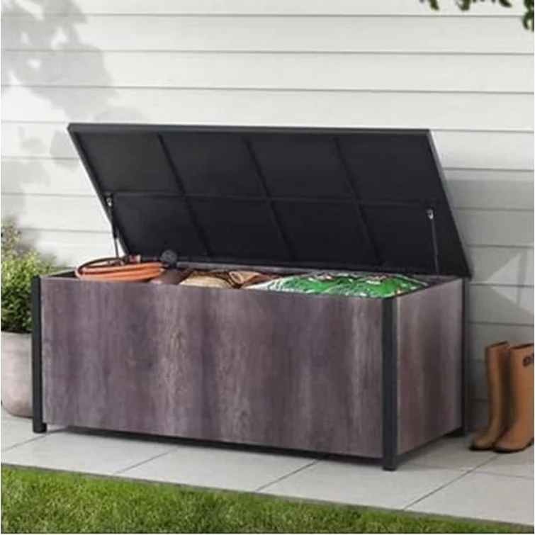 Ivena Furnishing 61'' W 132 Gallons Water Resistant Metal Deck Box in Gray