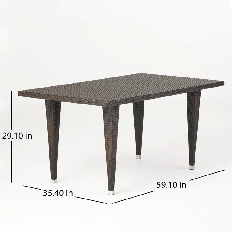 Aonna 6 - Person Rectangular Outdoor Dining Set