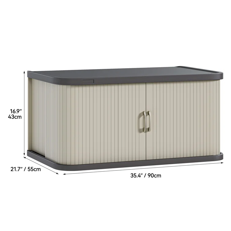 Balconera 35.4'' W 50 Gallons Water Resistant Resin Cabinet Deck Box in Beige
