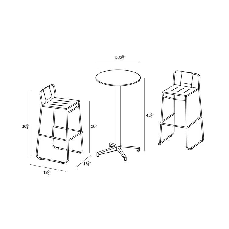 Avers 2 - Person Round Outdoor Dining Set