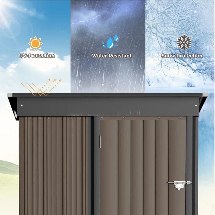 5 ft. W x 3 ft. D Metal Storage Shed