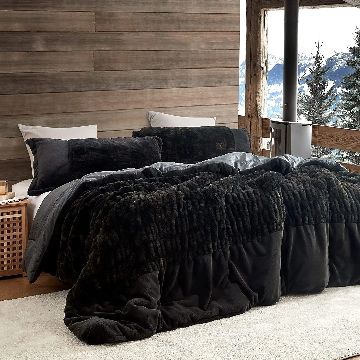 Badland Wolf - Coma Inducer? Oversized Comforter Set - Black Night