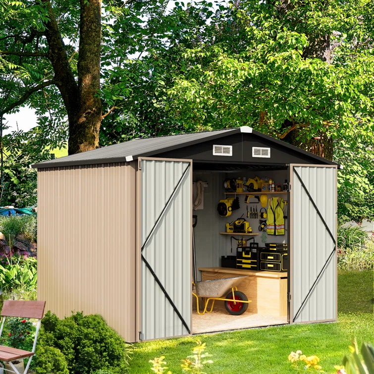 8 ft. W x 6 ft. D Galvanized Steel Lean-To Storage Shed