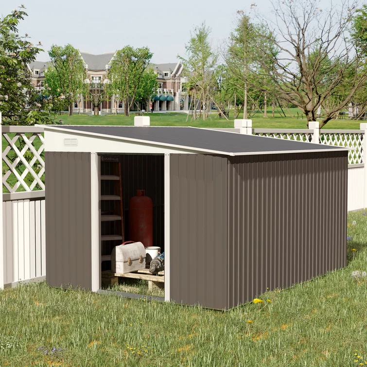 11 ft. W x 9 ft. D Galvanized Steel Storage Shed
