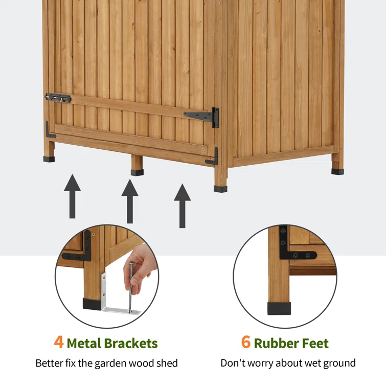 3 ft. 8 in. W x 2 ft. 6 in. D Outdoor Storage Shed with Adjustable Shelves and Lock