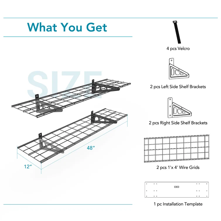 Wall Mounted Garage Storage Shelves<!-- --> <!-- -->(Set of 2)