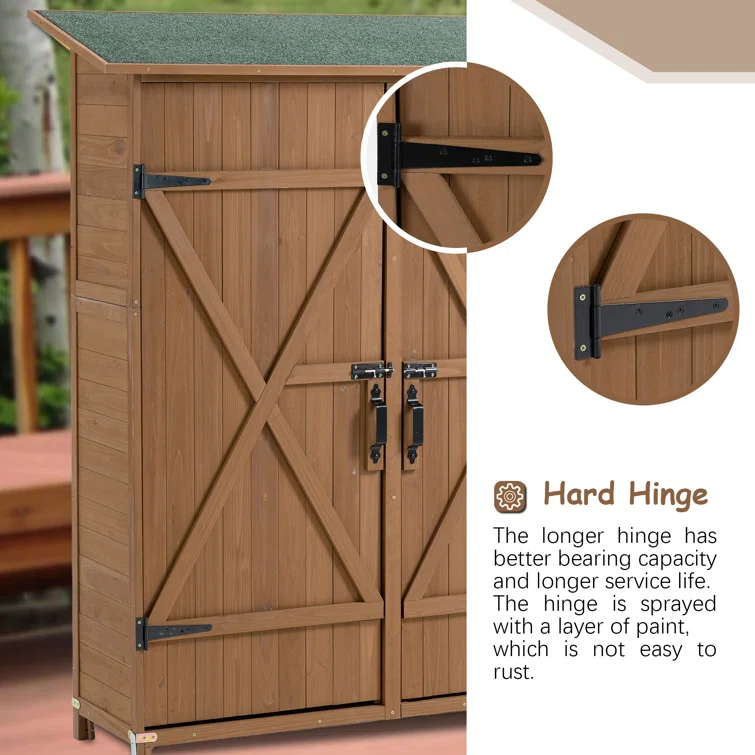 5 ft. W x 1 ft. D Solid Wood Storage Shed