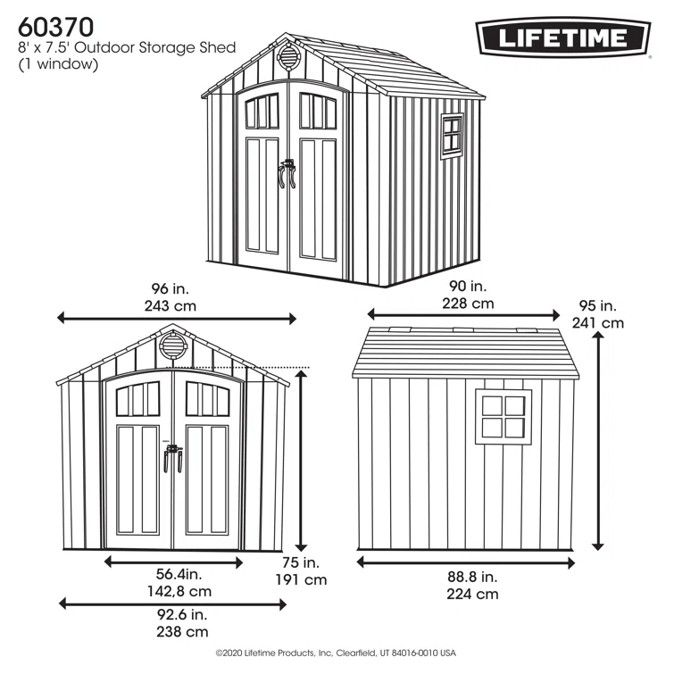 8 Ft. x 7.5 Ft. High-Density Polyethylene (Plastic) Steel Reinforced Outdoor Storage Shed