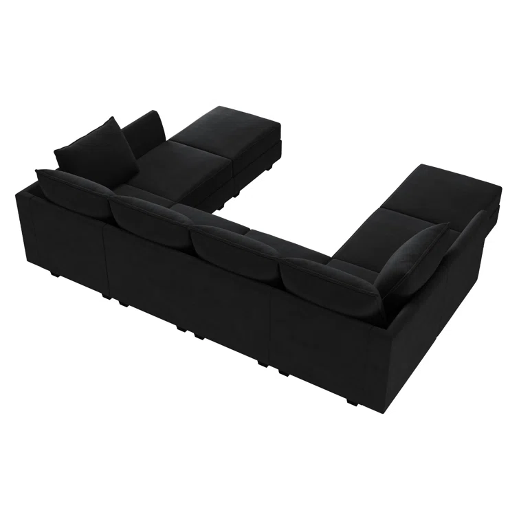 Tremee U Shaped Modular Velvet Sectional Couch